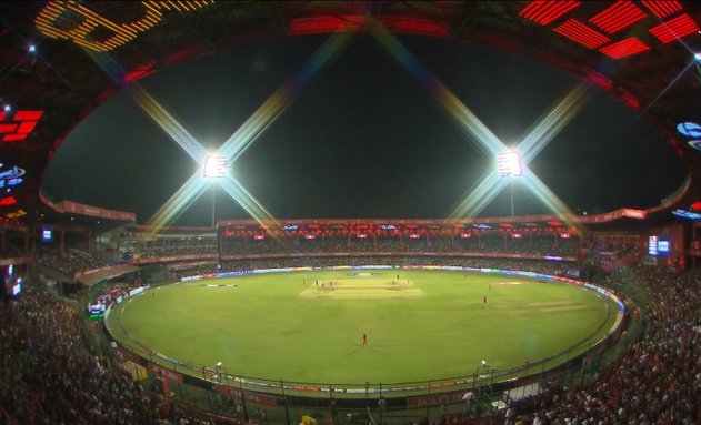 The Chinnaswamy Stadium during RCB vs RR in IPL 2025