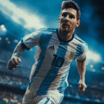 Lionel Messi vestindo camisola argentina
